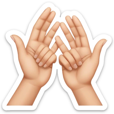 Hands together and fingers interlocked  sticker