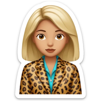 Girl with animal print jacket sticker
