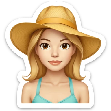 Michelle Monaghan with honey blonde hair on vacation at beach sticker