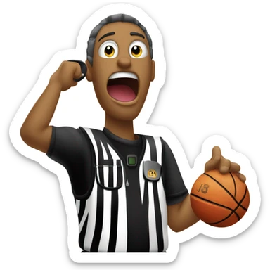 Zebras basketball referee. Cancel symbol overlay sticker