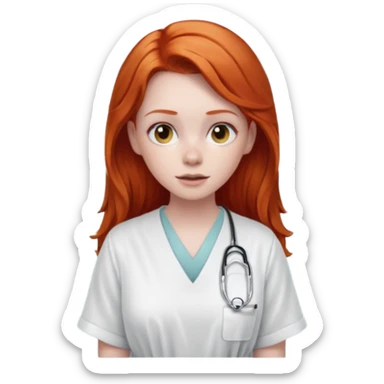 Redhead with ghost hospital  sticker