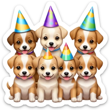 A happy birthday  puppies  sticker
