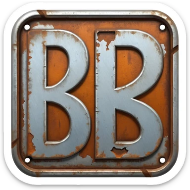 Create an ultra-realistic Rust icon that reads 'DUBS' based on the Rust video game. sticker