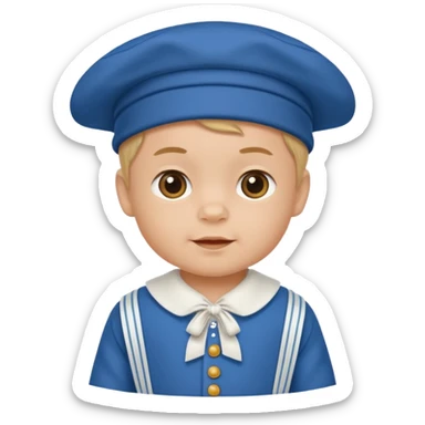 baby boy traditional dutch clothes sticker