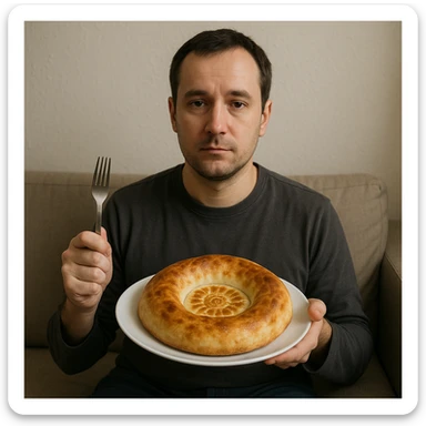 sartarosh xonada shunchaki tarelka v vilka ushlab utirsin tarelkada esa faqat uzbekcha non bulsin kayfiyati xam urtacha bulsin xursan bob ketmasin sticker