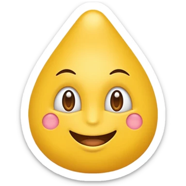 Maracujá estilizado, amarelo vibrante, carinha fofa e expressiva, traços simples em estilo emoji, fundo transparente. sticker