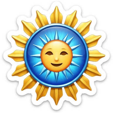Verified badge with the body of a Sun ☀️ make the color blue and make sure they is no cartoon in it sticker