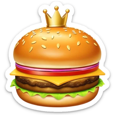 gold burger with shiny gold bun and patty sticker