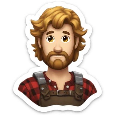 A burly lumberjack dnd warlock sticker