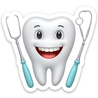 generate an emoticon Dental treatment sticker