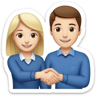 Dos personas dandose la mano como agradecimiento sticker