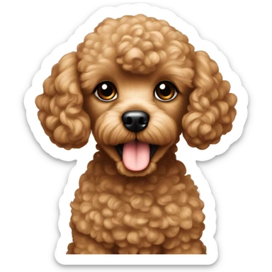 miniature toy poodle light brown sticker