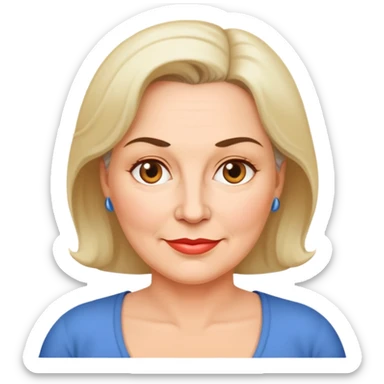 Middle-aged woman with a fuller figure, mid-40s sticker