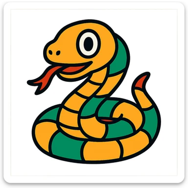 vibrant toon style snake sticker