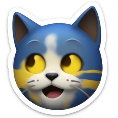 a mee6 discord bot profile picture but with yellow color instead of the blue and a cat type face shape sticker