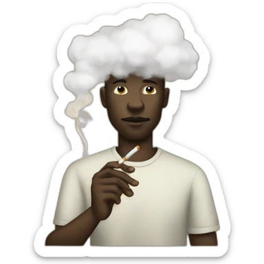 Black men high smoking a joint sticker