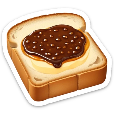slice of bread with with a squeeze of vegemite sauce on top sticker