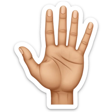 the Arabic middle finger, khod symbol. an open palm with the middle finger bent down a little more than 90 degrees sticker