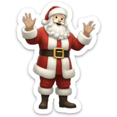 Full height Actively gesturing with hands pale skin Santa Claus sticker