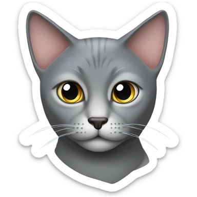 Gray cat with a triangle body and a circle head sticker