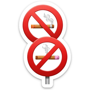 minimalist stop sign with cigarette, vape behind the stop sign in the middle. sticker
