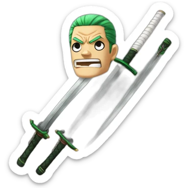 Roronoa Zoro 3 swords angry sticker
