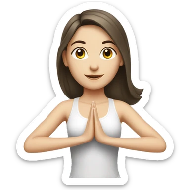white brunette girl doing yoga sticker