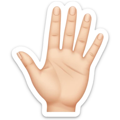 Little finger up and all the others are down with the thumb holding them. sticker