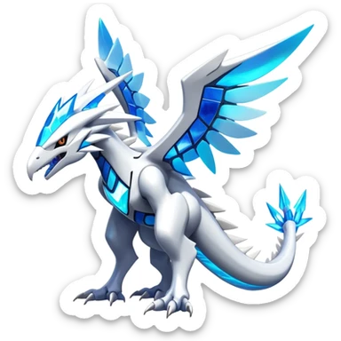 Futuristic Modern Epic Legendary Shiny Cyber-Latios-Dialga-Reshiram-Creature, (full body) sticker
