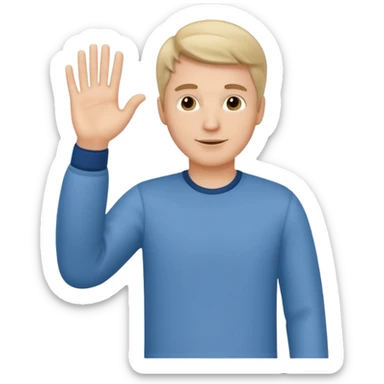 A white man in casual clothes stands and waves his hand in greeting. sticker