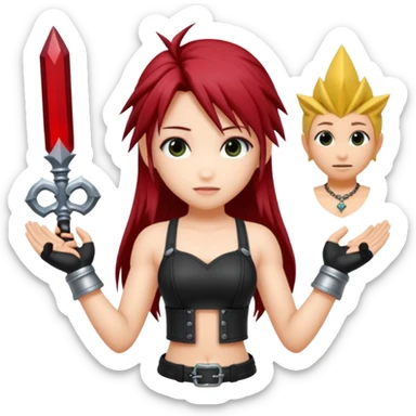 j'aimerai des emotes en lien avec tifa de final fantasy 7 et sora de kingdom hearts sticker