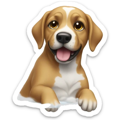 Dog in bubble bath yorkshire sticker