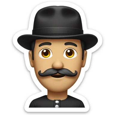 man with handlebar mustache sticker