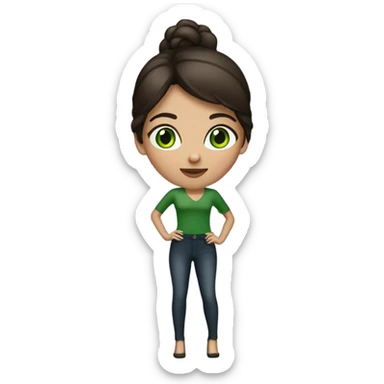 Brunette Model with Green eyes  sticker