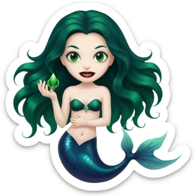 A black mermaid who is also a vampire  sticker