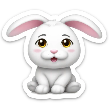 cute white bunny stuffed animal sticker