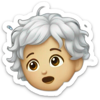 A baby crying a waterfall sticker