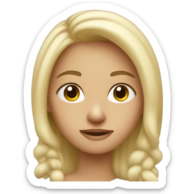 a blonde girl with a comfy pullover  sticker