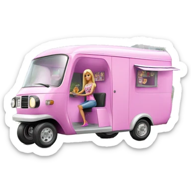 Barbie dream house Caravan motorbike tuk tuk  sticker