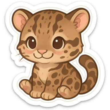 clouded leopard baby sticker