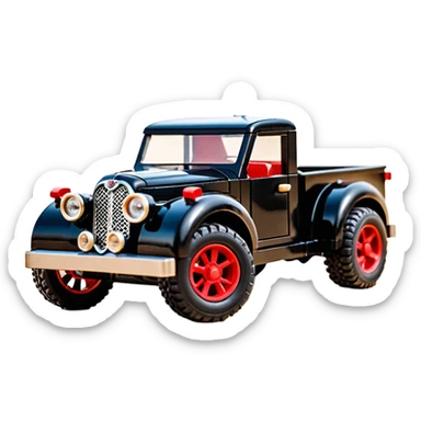 1:10 off-road lcg smoking Basher Wednesday Adam’s 1954 blackened tarnished hotrod streamlined Lego jaguar extended cab rc pickup (ridiculously extra wide low-profile pin tires without fenders) sticker