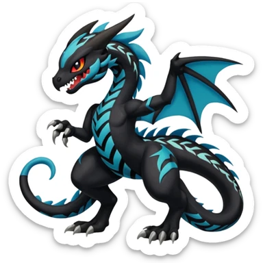 Meloetta-Venom-Stitch-Zekrom-Salandit-fusion, full body, tribal markings  sticker