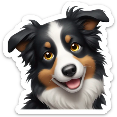 border collie crying with joy sticker