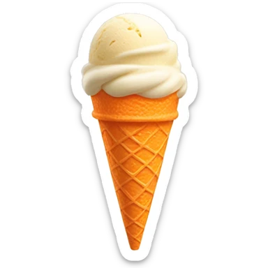 orange and vanilla ice cream cone sticker