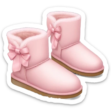 Pastel pink ugg shoes with bows  sticker