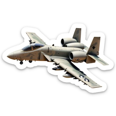 Warthog Jet (A-10 Thunderbolt II) - Fairchild Republic (Model Year: 2022) (Iconic colour: Desert camo) sticker