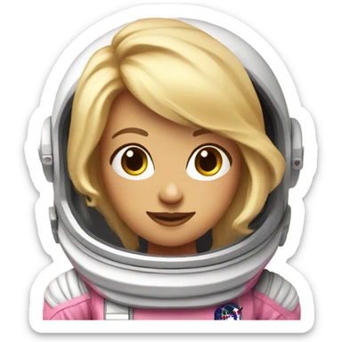 Pink astronaut girl blonde  sticker