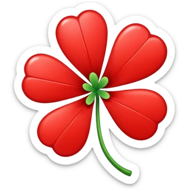 Trébol de 5 hojas rojo sticker