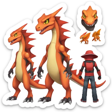  Cool Edgy Digimon-Fakemon-Guilmon-Genesect-Charizard-Velociraptor-Dragon full body sticker