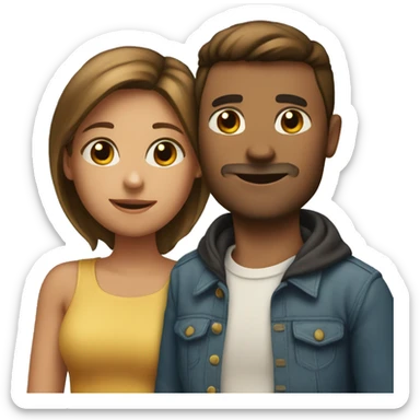 a couple who look very similar but hug each other so you don't know if they are siblings or dating sticker